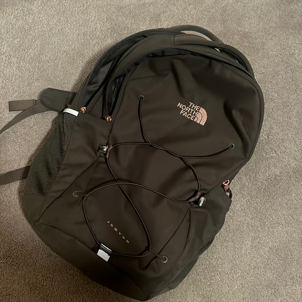 North face army green backpack